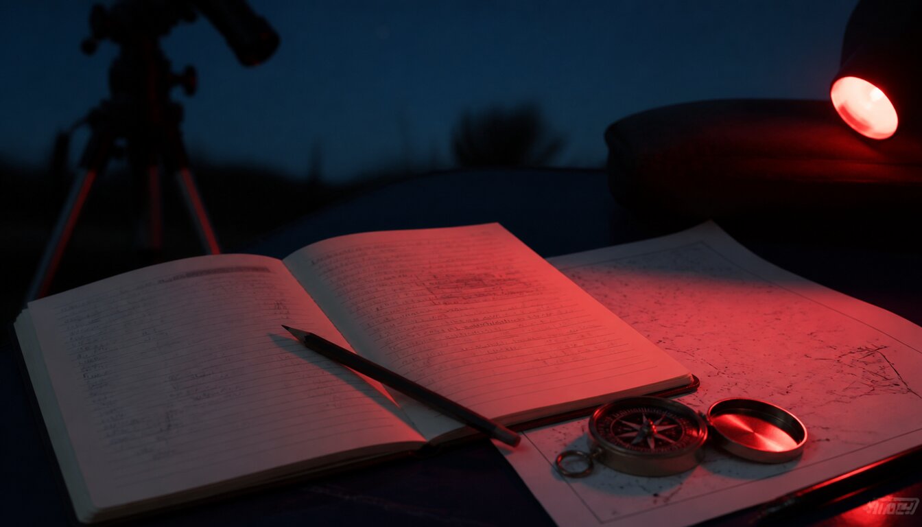 A practical about field setup with notes and instruments
